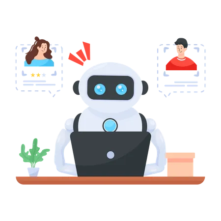 Customer chatbot on duty  Illustration