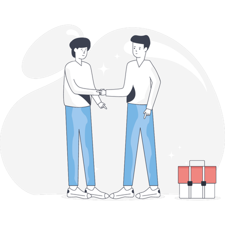 Customer Confirming Deal With Investor  Illustration