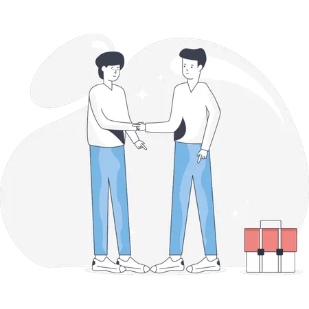 Customer Confirming Deal With Investor  Illustration