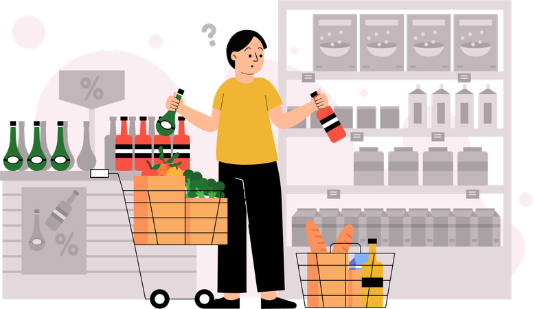 Customer confused about choosing a product  Illustration