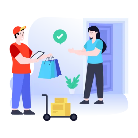 Download Premium Flat Illustration Of Customer Delivery Illustration