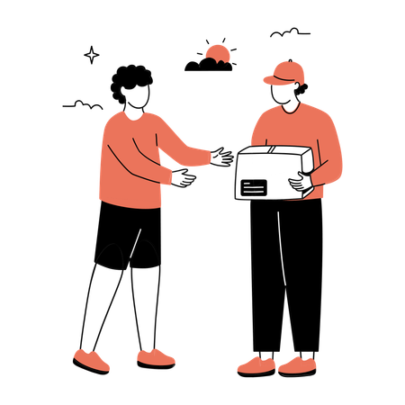 Customer Delivery Interaction  Illustration