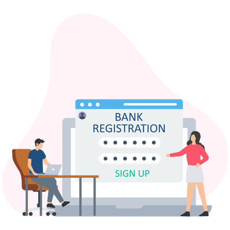 Customer doing account registration  Illustration