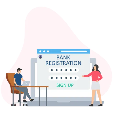 Customer doing account registration  Illustration