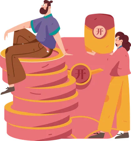 Customer doing cash on delivery payment  Illustration