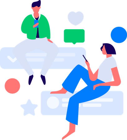 Customer doing online Rating  Illustration