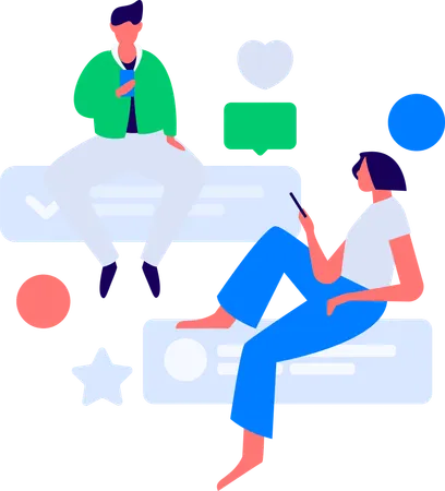 Customer doing online Rating  Illustration