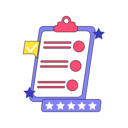A Detailed View Of A Customer Service Agent Reviewing A Feedback Checklist Crucial For Service Quality Enhancement Illustration