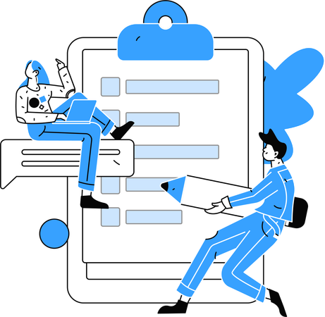 People with Customer Feedback Form  Illustration