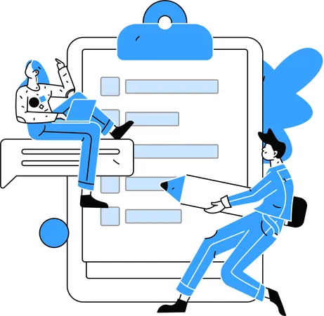 People with Customer Feedback Form  Illustration