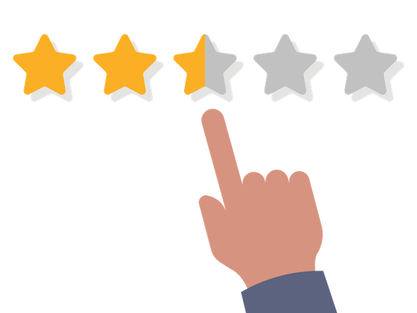 Customer feedback rating stars review product  Illustration
