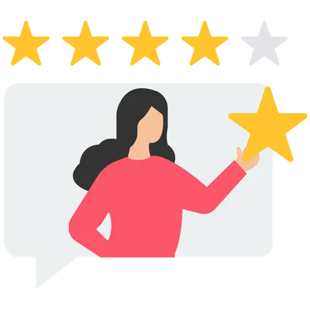 Customer feedback review with give five star rating Illustration
