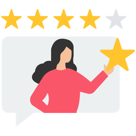 Customer feedback review with give five star rating  Illustration