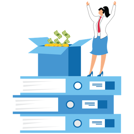 Customer feedback reviewed by businesswoman  Illustration