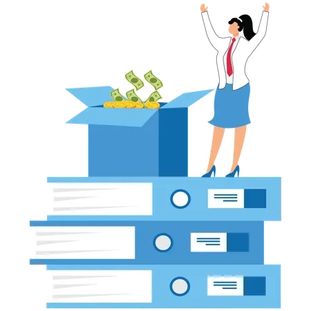 Customer feedback reviewed by businesswoman  Illustration