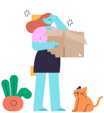 Customer get empty package  Illustration