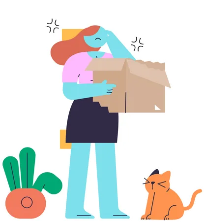 Customer get empty package  Illustration