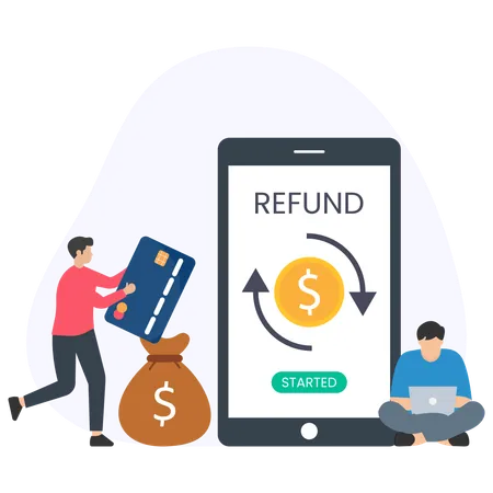 Customer Get Refund  Illustration