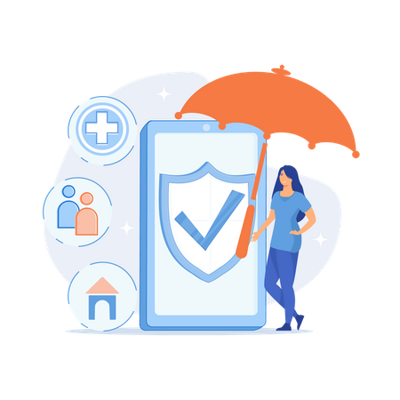 Customer getting insurance coverage  Illustration