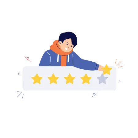 Customer Give Rate or Review Illustration