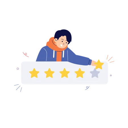 Customer Give Rate or Review  Illustration