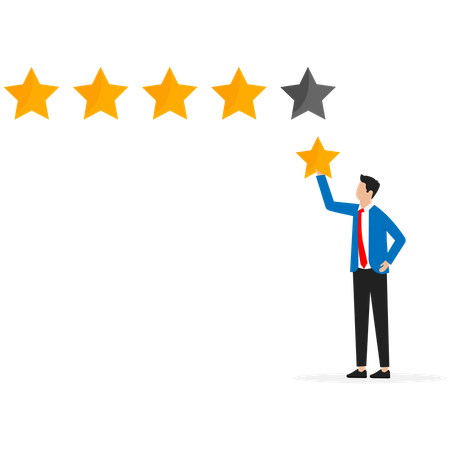 Customer giving 5 stars rating  Illustration
