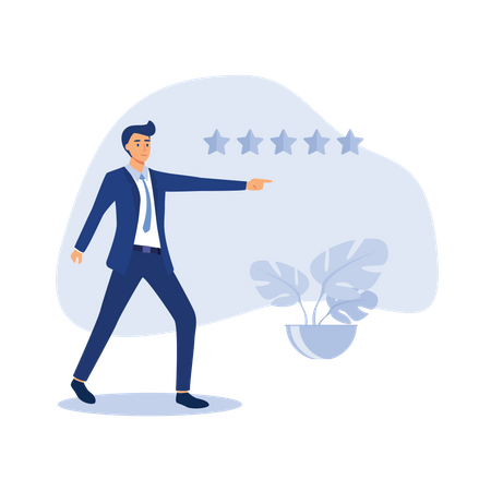 Customer giving 5 stars rating  Illustration