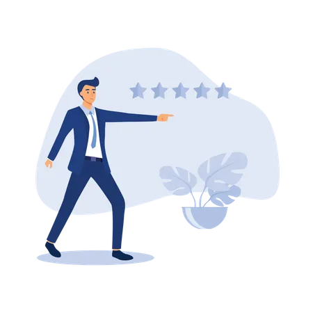 Customer giving 5 stars rating  Illustration