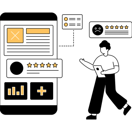 Customer Giving Negative Review  Illustration