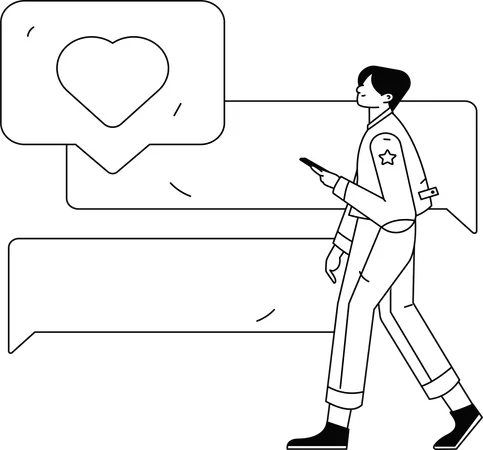 Customer giving online experience  Illustration