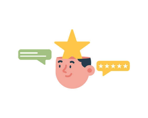 Customer giving online rating  Illustration