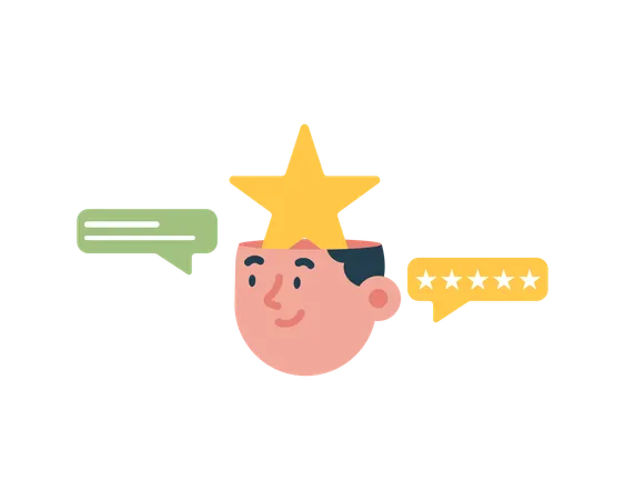 Customer giving online rating  Illustration