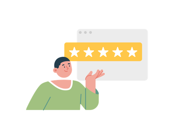 Customer giving online rating  Illustration