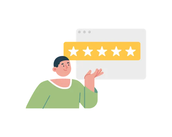 Customer giving online rating  Illustration