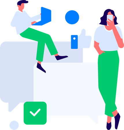 Customer giving product review  Illustration