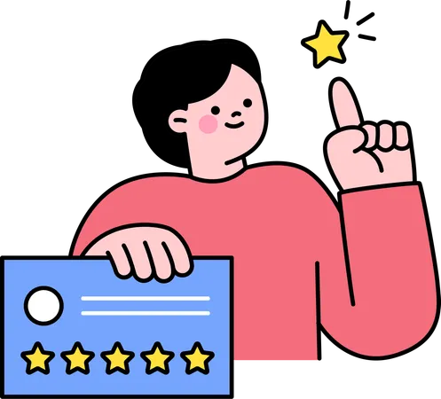 Customer giving rating  Illustration