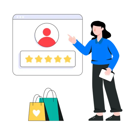 Customer Giving Rating  Illustration