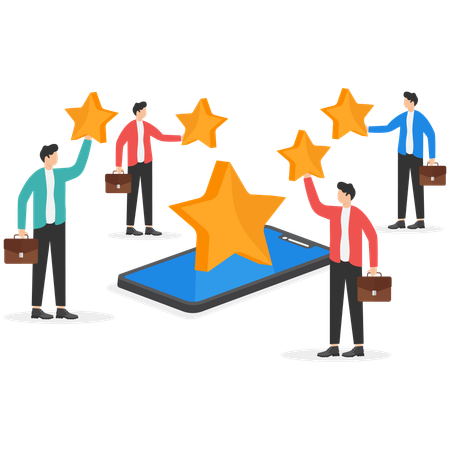 Customer giving review  Illustration