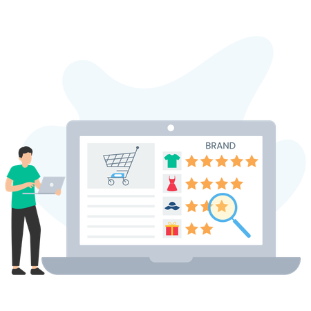 Customer Giving Shopping Feedback  Illustration