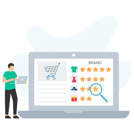 Customer Giving Shopping Feedback  Illustration