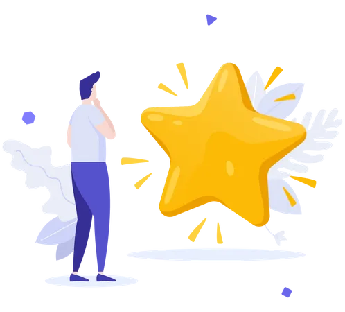 Customer Giving Star  Illustration