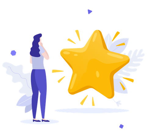 Customer Giving Star  Illustration