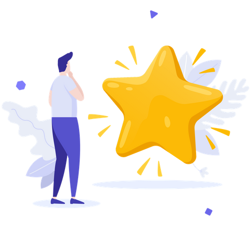 Customer Giving Star  Illustration