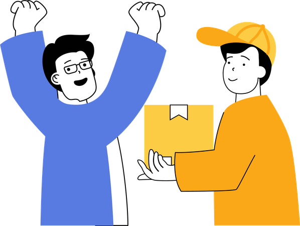 Customer happy due to product delivery on time  Illustration