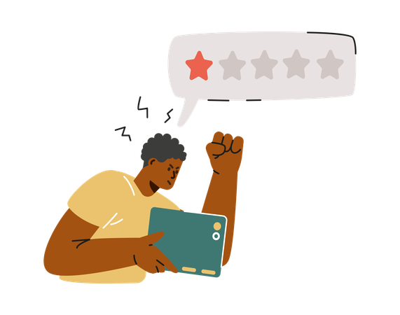 Customer has bad rate review  Illustration