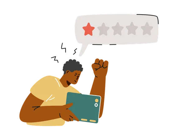 Customer has bad rate review  Illustration