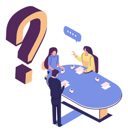 Customer having frequently asking question  Illustration