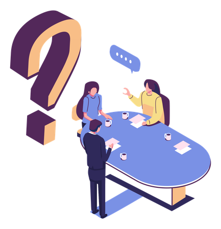 Customer having frequently asking question  イラスト