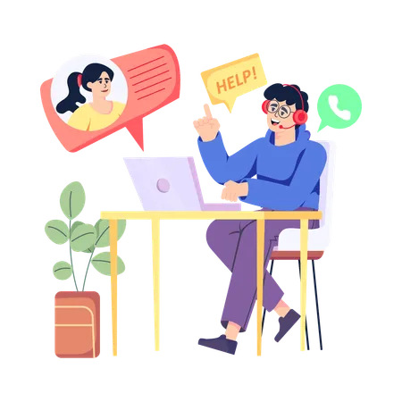 Customer Help Center  Illustration