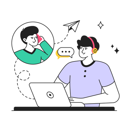 Customer Help Center  Illustration